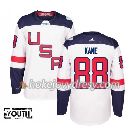 Dětské Hokejový Dres USA Patrick Kane 88 Světový pohár v ledním hokeji 2016 Bílá Premier